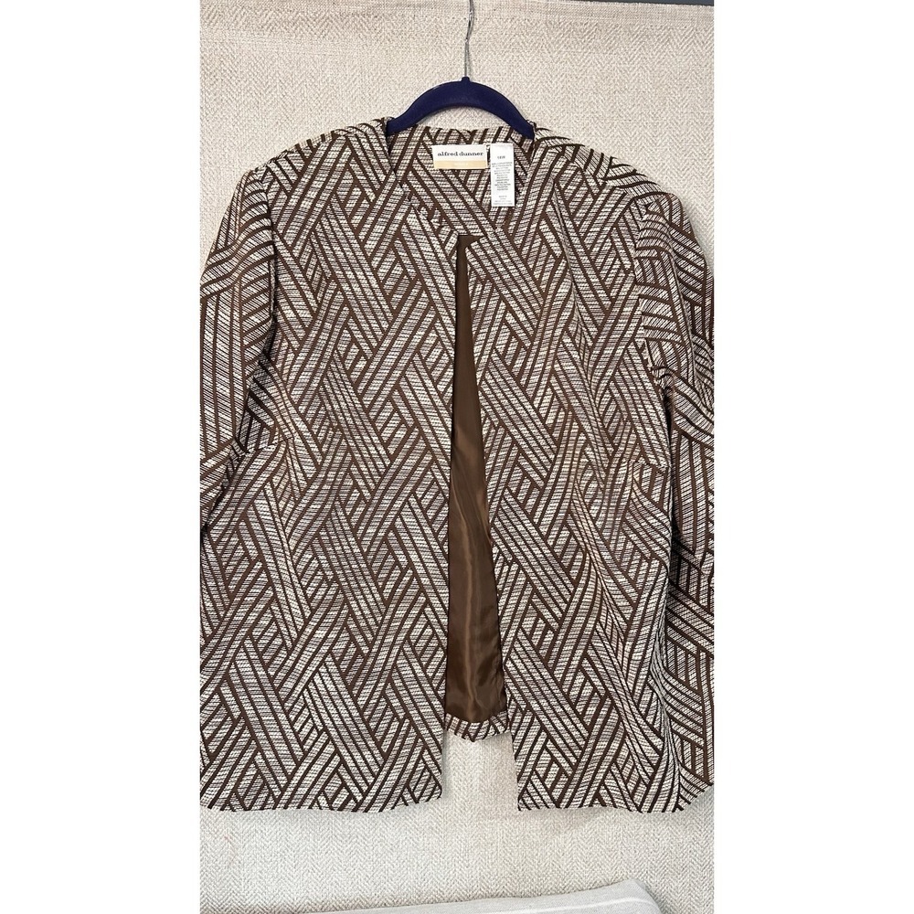 Alfred Dunner Geometric Blazer 18W Chic Board Open Colorful Corpcore 3/4 Sleeve